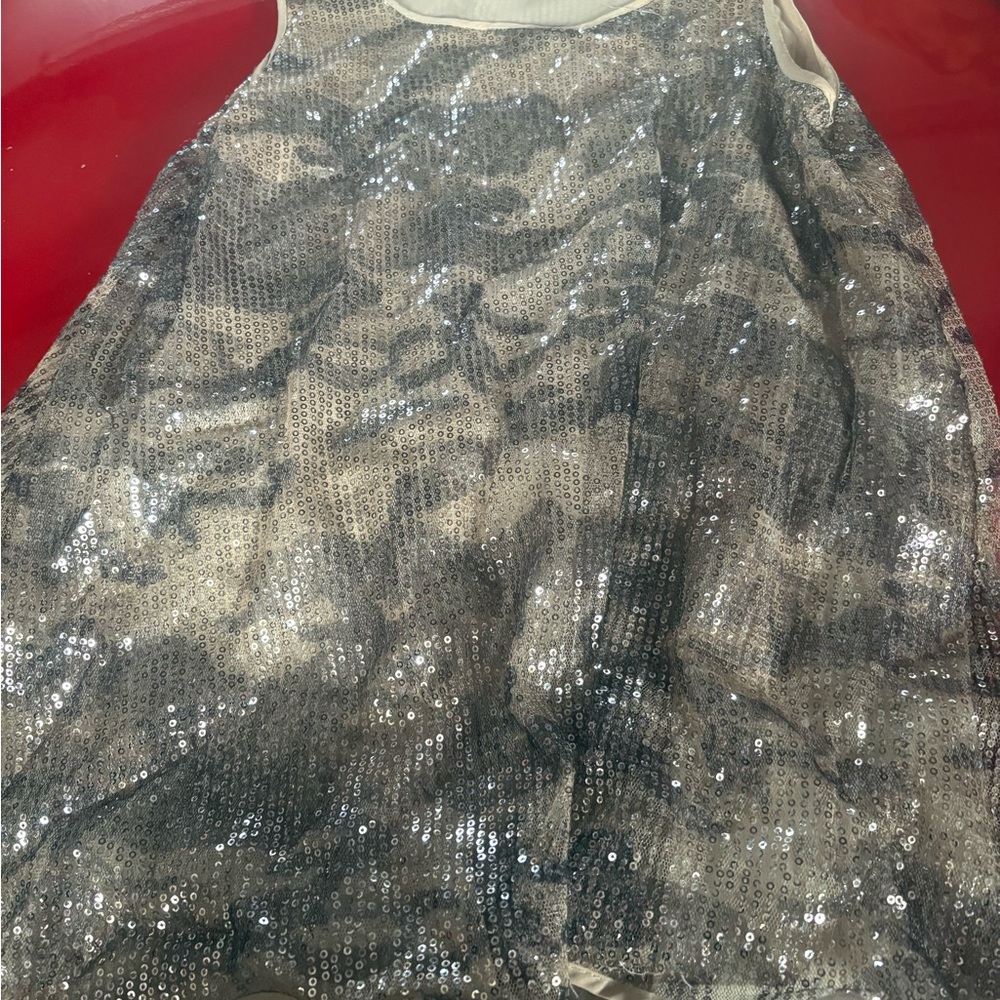 Truly Me Silver Sequin Top